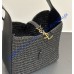 Saint Laurent LE 5 À 7 supple small in raffia and leather YSL823812-IC-black