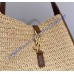 Saint Laurent LE 5 À 7 supple small in raffia and leather YSL823812-IC-tan