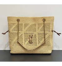 Saint Laurent Jamie Shopping in raffia YSL838876-IC-tan