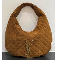 Saint Laurent Icare hobo in quilted suede YSL858160G-caramel