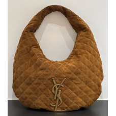 Saint Laurent Icare hobo in quilted suede YSL858160G-caramel