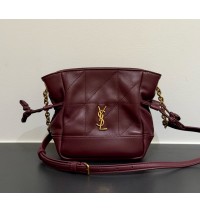 Saint Laurent Jamie mini shoulder pouch in lambskin YSL859174-wine
