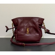 Saint Laurent Jamie mini shoulder pouch in lambskin YSL859174-wine