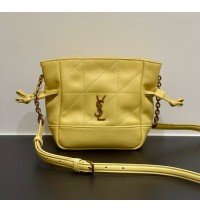 Saint Laurent Jamie mini shoulder pouch in lambskin YSL859174-yellow