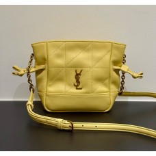Saint Laurent Jamie mini shoulder pouch in lambskin YSL859174-yellow
