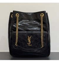 Saint Laurent Niki Multipocket shoppipng in vintage leather YSL862295-black