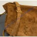 Saint Laurent Jamie shoulder pouch in suede YSL862712-B-camel
