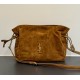 Saint Laurent Jamie shoulder pouch in suede YSL862712-B-camel