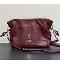Saint Laurent Jamie shoulder pouch in lambskin YSL862712-wine