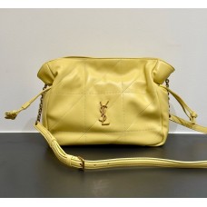 Saint Laurent Jamie shoulder pouch in lambskin YSL862712-yellow
