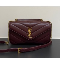 Saint Laurent LOULOU top-handle in Matelasse lambskin YSL869461-wine