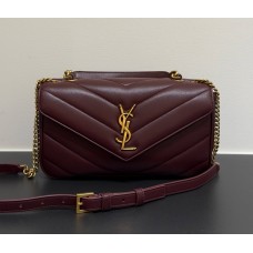 Saint Laurent LOULOU top-handle in Matelasse lambskin YSL869461-wine