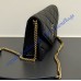 Saint Laurent PARIS chain wallet in GRAIN DE POUDRE leather YSL871149-black