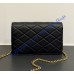 Saint Laurent PARIS chain wallet in GRAIN DE POUDRE leather YSL871149-black