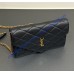 Saint Laurent PARIS chain wallet in GRAIN DE POUDRE leather YSL871149-black
