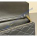 Saint Laurent PARIS chain wallet in GRAIN DE POUDRE leather YSL871149-black