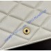Saint Laurent PARIS chain wallet in GRAIN DE POUDRE leather YSL871149-cream