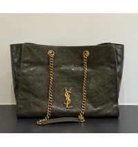 Saint Laurent Niki shopping in vintage leather YSL871151-green