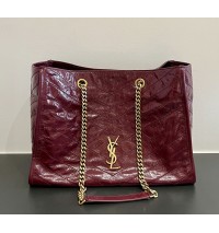 Saint Laurent Niki shopping in vintage leather YSL871151-wine