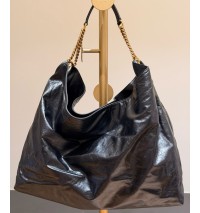 Saint Laurent Hortense hobo in shiny leather YSL871220-black