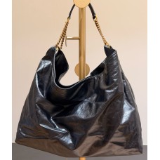Saint Laurent Hortense hobo in shiny leather YSL871220-black