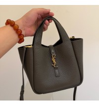 Saint Laurent LE 5 À 7 Baby Bea in grained leather YSL872469-dark-green