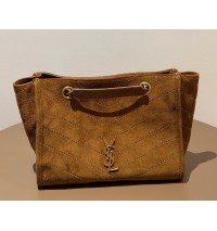 Saint Laurent Niki Small shopping in suede leather YSL872680-b-camel