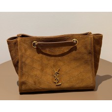 Saint Laurent Niki Small shopping in suede leather YSL872680-b-camel