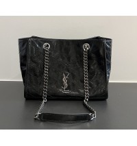 Saint Laurent Niki Small shopping in vintage leather YSL872680-black