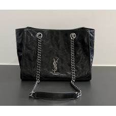 Saint Laurent Niki Small shopping in vintage leather YSL872680-black