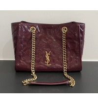 Saint Laurent Niki Small shopping in vintage leather YSL872680-wine