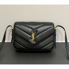 Saint Laurent LOULOU toy crossbody in MATELASSÉ lambskin YSL873156-black