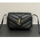 Saint Laurent LOULOU toy crossbody in MATELASSÉ lambskin YSL873156-black