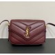 Saint Laurent LOULOU toy crossbody in MATELASSÉ lambskin YSL873156-wine