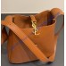 Saint Laurent LE 5 À 7 supple Crossbody in Grained Leather YSLA00211-B-brown