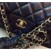 Chanel Jumbo Classic Flap Bag in Black Lambskin with golden hardware Chanel Jumbo Classic Flap Bag in Black Lambskin with golden hardware