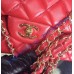 Chanel Jumbo Classic Flap Bag in Red Lambskin with golden hardware Chanel Jumbo Classic Flap Bag in Red Lambskin with golden hardware
