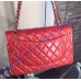 Chanel Jumbo Classic Flap Bag in Red Lambskin with silver hardware Chanel Jumbo Classic Flap Bag in Red Lambskin with silver hardware