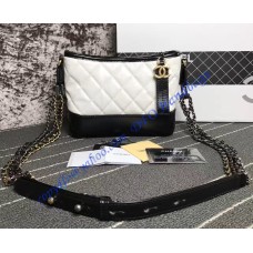 Chanel Gabrielle Small Hobo Bag White Black