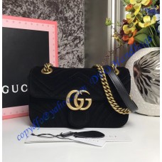 Gucci Mini GG Marmont Black velvet shoulder bag Gucci Mini GG Marmont Black velvet shoulder bag