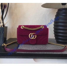 Gucci Mini GG Marmont Rose Red velvet shoulder bag Gucci Mini GG Marmont Rose Red velvet shoulder bag