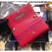 GG Marmont Leather Chain Wallet Red