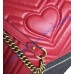 Gucci Medium GG Marmont Matelasse Shoulder Bag Red