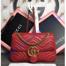Gucci Medium GG Marmont Matelasse Shoulder Bag Red Gucci Medium GG Marmont Matelasse Shoulder Bag Red