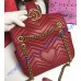 Gucci Small GG Marmont Matelasse Shoulder Bag Red