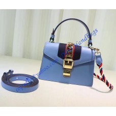 Gucci Sylvie Blue Leather Mini Bag