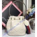 Gucci GG Marmont Quilted Leather Bucket Bag White
