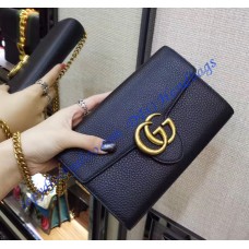 GG Marmont Black Leather Mini Chain Bag GG Marmont Black Leather Mini Chain Bag