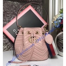 GG Marmont Quilted Leather Bucket Bag Pink GG Marmont Quilted Leather Bucket Bag Pink