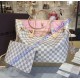 Louis Vuitton Damier Azur Neverfull MM with Pink Lining N41605 Louis Vuitton Damier Azur Neverfull MM with Pink Lining N41605